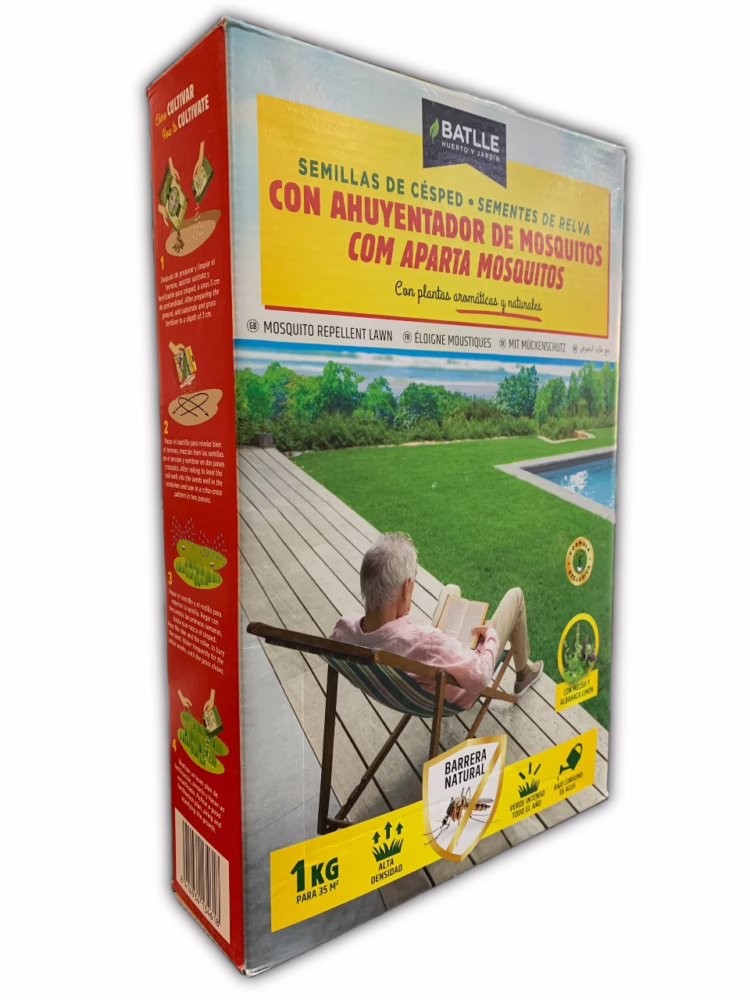 Semillas de cesped con ahuyentador de mosquitos